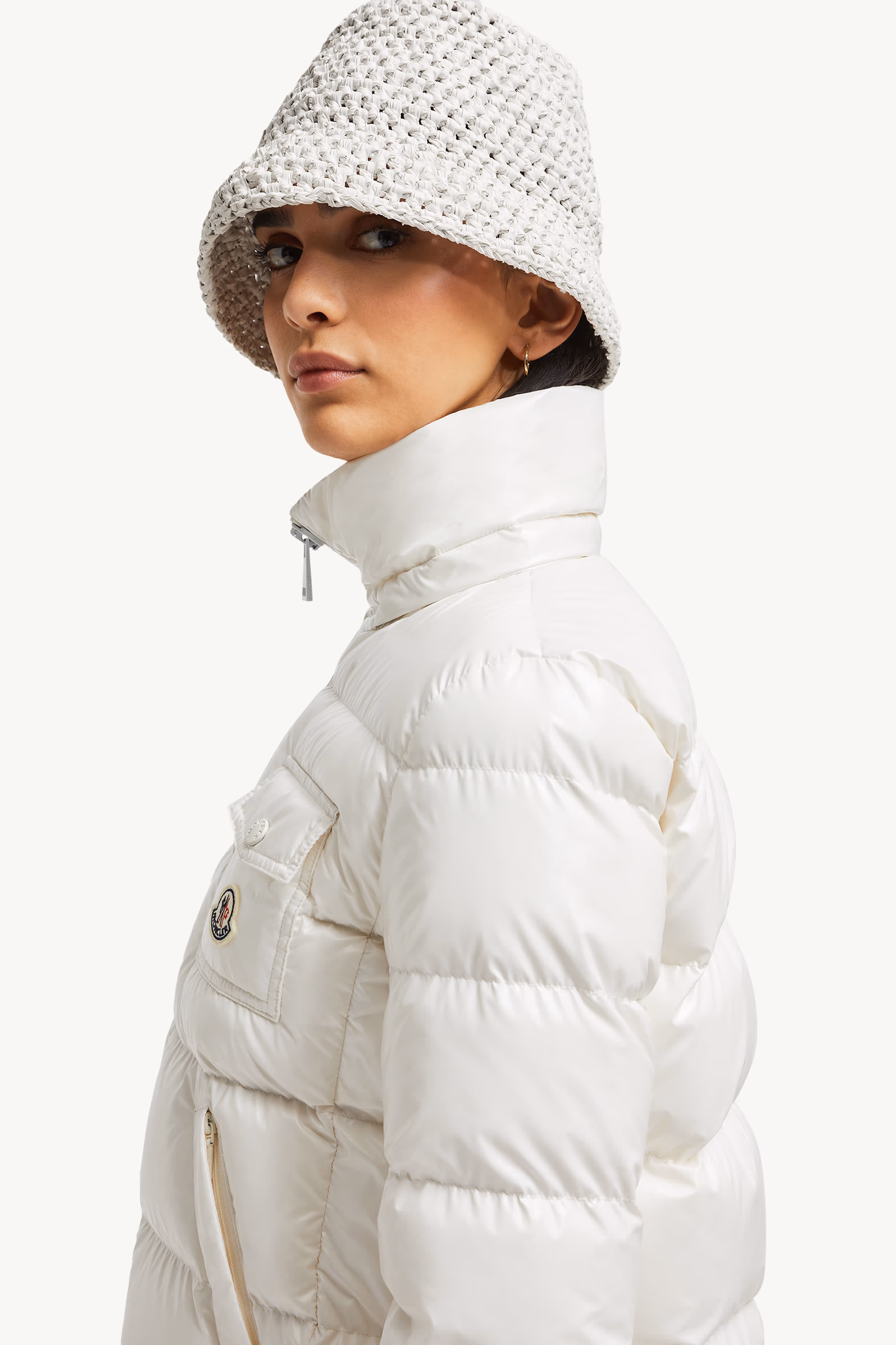 Plumífero corto con capucha Andro Mujer Blanco Moncler 4